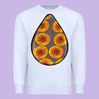 African Fabric Pattern Teardrop Earrings 5 Premium Sweatshirt Designed By Bundleandbundleshop