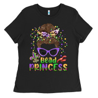 Bead Princess Messy Bun Mardi Gras Ladies Tee | Teevron