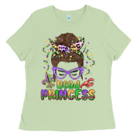 Matcha bead princess messy bun mardi gras Ladies Tee - MaliasSmallBusiness