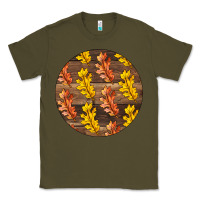 Army Green Fall Rounded Classic Tee - LillyAllenDesigns