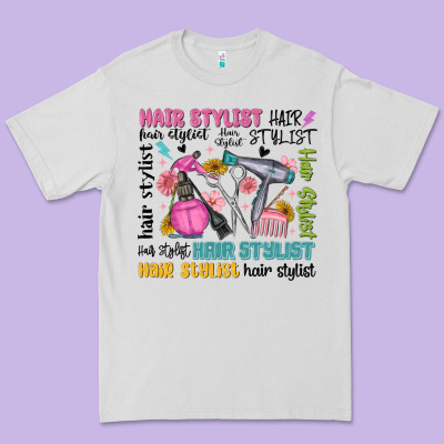 Hair Stylist Typography Premium Tee Designed By Maliassmallbusiness