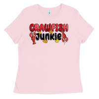 Bubblegum Pink crawfish junkie Ladies Tee - MaliasSmallBusiness