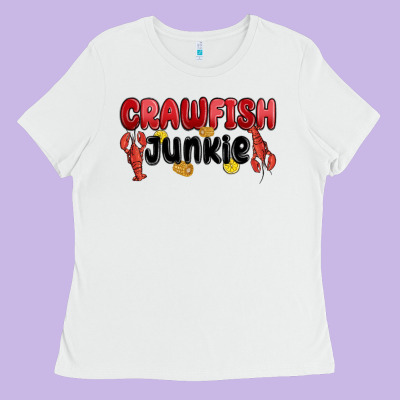 Crawfish Junkie Ladies Tee Designed By Maliassmallbusiness