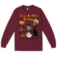 Burgundy Things That Make Me Happy Long Sleeve Tee - texasbilliewilder