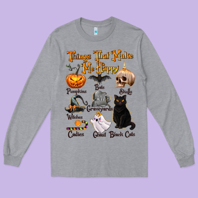 Things That Make Me Happy Long Sleeve Tee Designed By Texasbilliewilder