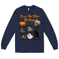 Navy Things That Make Me Happy Long Sleeve Tee - texasbilliewilder