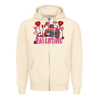 Sandshell Hello Valentine Valentine's Day truck Zipper Hoodie - FaDigitalArtStudio