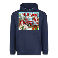 Navy Let It Snow Tumbler Heavyweight Hoodie - FaDigitalArtStudio
