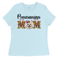 Baby Blue western mom pomeranian Ladies Tee - RanaPortraitStore
