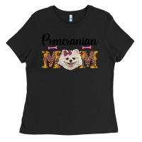 Black western mom pomeranian Ladies Tee - RanaPortraitStore