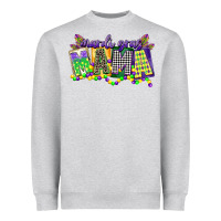 Heather Grey mardi gras mama Heavyweight Sweatshirt - CowGirlArtShop