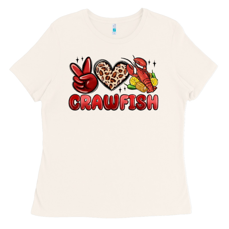 Peace Love Crawfish Ladies Tee by MaliasSmallBusiness | Teevron