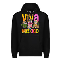 Black viva mexico mexican coffee cups Premium Hoodie - FaDigitalArtStudio
