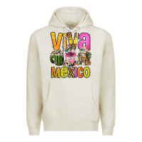 Oatmeal Heather viva mexico mexican coffee cups Premium Hoodie - FaDigitalArtStudio