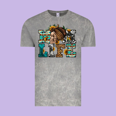 Western Momlife Skull With Bandana Vintage Tee Designed By Jasminsmagicworld