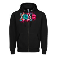 Black Western xoxo Zipper Hoodie - FaDigitalArtStudio