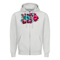 Dove Grey Western xoxo Zipper Hoodie - FaDigitalArtStudio