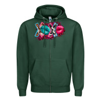 Sports Green Western xoxo Zipper Hoodie - FaDigitalArtStudio