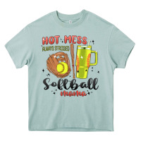 Arona hot mess always stressed softball mama stanley cup Heavy Core Tee - MaliasSmallBusiness