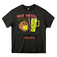 Asphalt hot mess always stressed softball mama stanley cup Heavy Core Tee - MaliasSmallBusiness