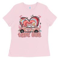 Bubblegum Pink love bug Ladies Tee - MaliasSmallBusiness