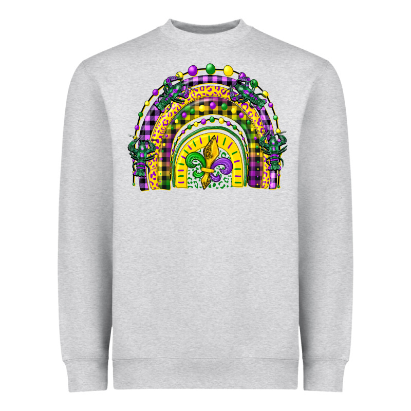 Mardi Gras Rainbow And Fleur De Lis Heavyweight Sweatshirt by CowGirlArtShop | Teevron