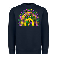 Navy mardi gras rainbow and fleur de lis Heavyweight Sweatshirt - CowGirlArtShop