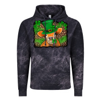 Cloud Black st patricks orange cow with leopard background Vintage Hoodie - Jasminsmagicworld