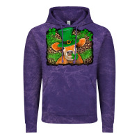 Cloud Purple st patricks orange cow with leopard background Vintage Hoodie - Jasminsmagicworld