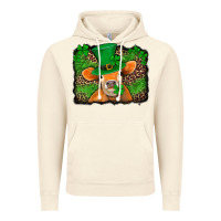 Vintage Artic st patricks orange cow with leopard background Vintage Hoodie - Jasminsmagicworld