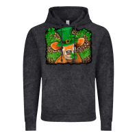 Vintage Black st patricks orange cow with leopard background Vintage Hoodie - Jasminsmagicworld