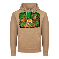Vintage Coffee st patricks orange cow with leopard background Vintage Hoodie - Jasminsmagicworld