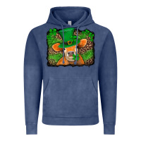Vintage Denim st patricks orange cow with leopard background Vintage Hoodie - Jasminsmagicworld