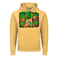 Vintage Mustard st patricks orange cow with leopard background Vintage Hoodie - Jasminsmagicworld