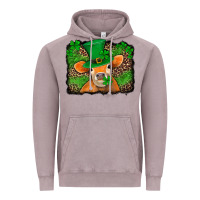 Vintage Zinc st patricks orange cow with leopard background Vintage Hoodie - Jasminsmagicworld