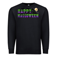 Black happy halloween Premium Sweatshirt - BundleAndBundleShop