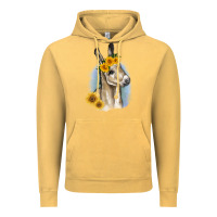 Vintage Mustard Sunflower Baby Donkey Vintage Hoodie - RanaPortraitStore