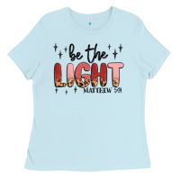 Baby Blue be the light Ladies Tee - MaliasSmallBusiness