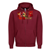 Burgundy Love more Valentine's Day Zipper Hoodie - FaDigitalArtStudio
