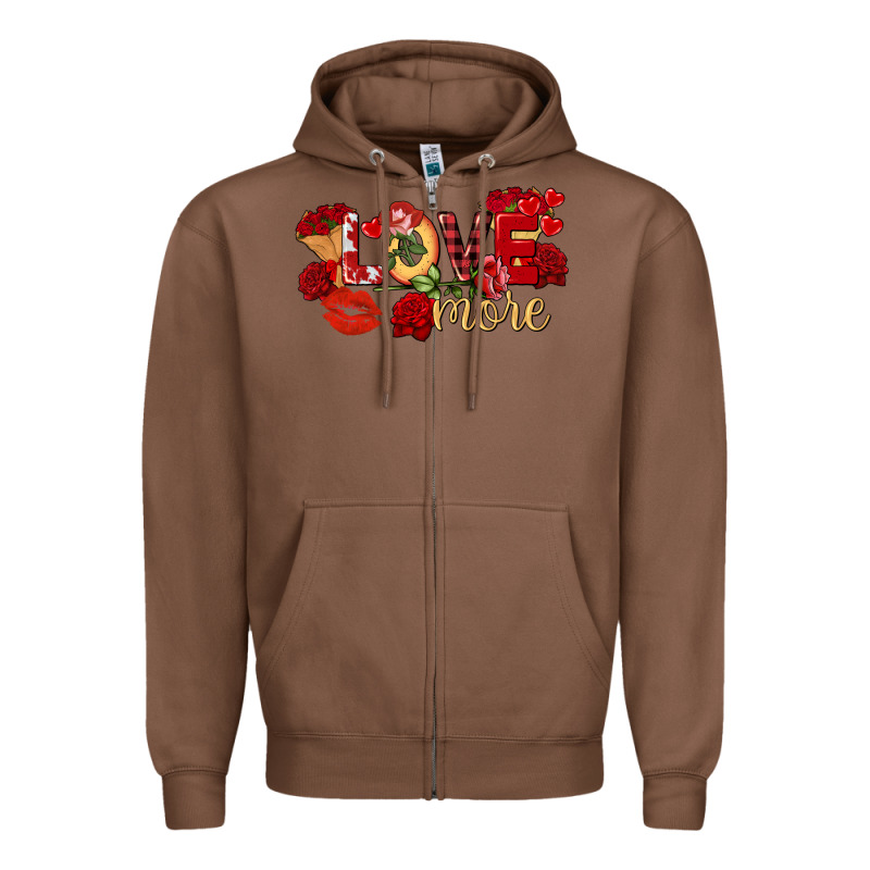 Love More Valentine's Day Zipper Hoodie by FaDigitalArtStudio | Teevron