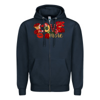 Navy Love more Valentine's Day Zipper Hoodie - FaDigitalArtStudio