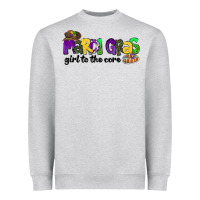 Heather Grey mardi gras girl to the core Heavyweight Sweatshirt - CowGirlArtShop
