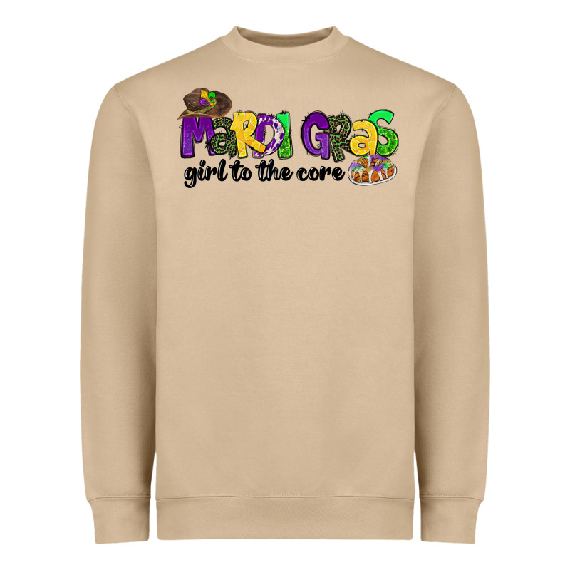 Mardi Gras Girl To The Core Heavyweight Sweatshirt by CowGirlArtShop | Teevron