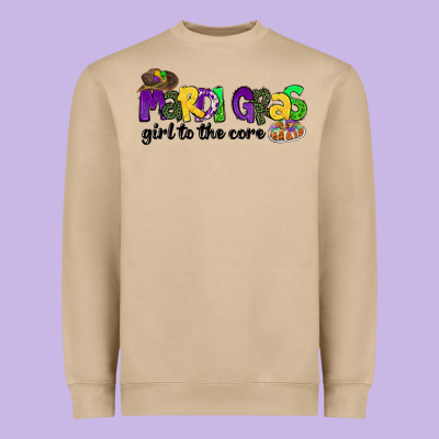 Mardi Gras Girl To The Core Heavyweight Sweatshirt Designed By Cowgirlartshop