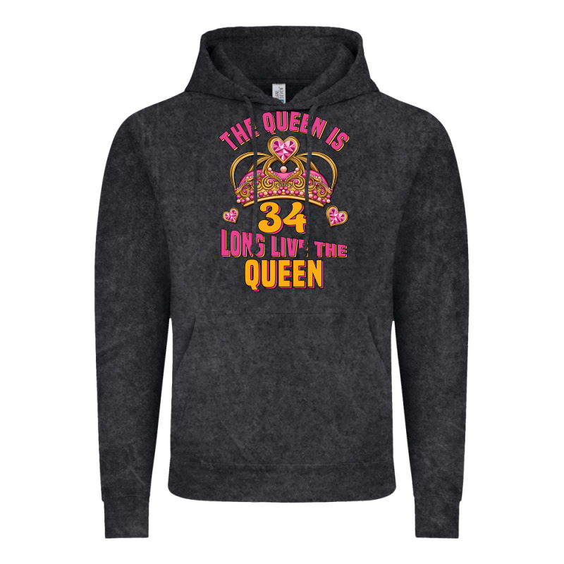The Queen Is 34 Long Live The Queen Vintage Hoodie by Jasminsmagicworld | Teevron
