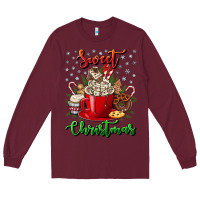Burgundy Sweet christmas Long Sleeve Tee - NancyCooperArtShop