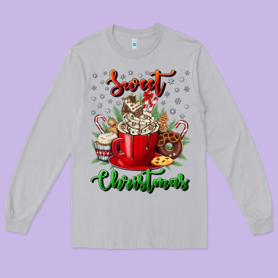 Sweet Christmas Long Sleeve Tee Designed By Nancycooperartshop