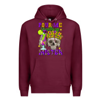Burgundy Skull pour me something mister Premium Hoodie - FaDigitalArtStudio