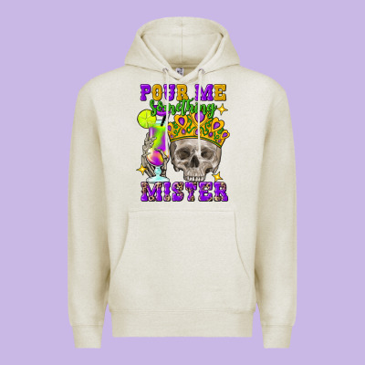 Skull Pour Me Something Mister Premium Hoodie Designed By Fadigitalartstudio
