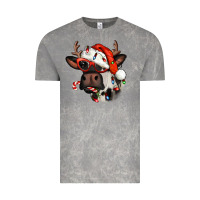 Cloud Rock Christmas cow with antlers Vintage Tee - Jasminsmagicworld
